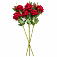 Fir Trandafir Catifea 3 Capete H 62 cm