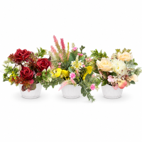 Ghiveci Aranjament Artificial Diverse Flori H 18 cm - 02