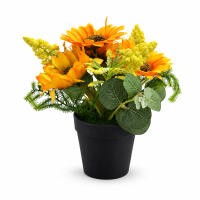 Ghiveci Aranjament Artificial Floarea Soarelui H 20 cm - 01