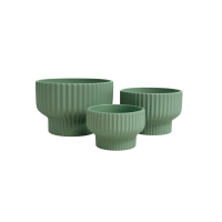 Ghiveci vas ceramic Striat cu picior S/3