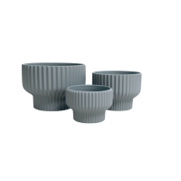 Ghiveci vas ceramic Striat cu picior S/3