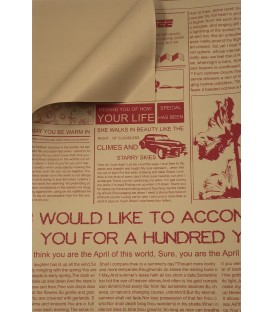 Coli folie color 2 fete model scris Ziar natur cu scris colorat set 20 coli - diverse culori